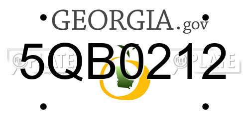 5QB0212 Georgia License Plate