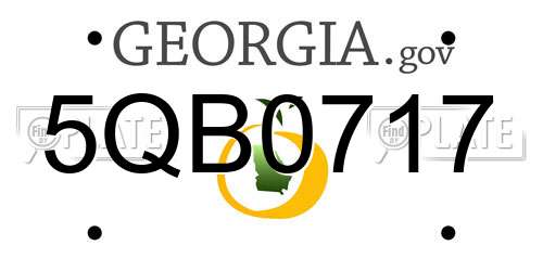 5QB0717 Georgia License Plate