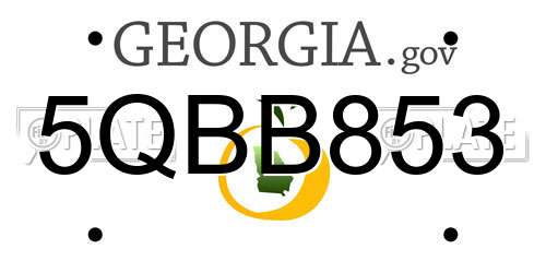 5QBB853 Georgia License Plate