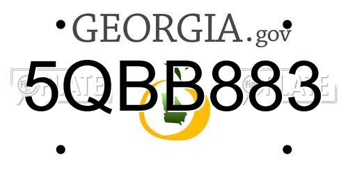 5QBB883 Georgia License Plate