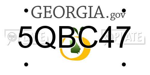 5QBC47 Georgia License Plate