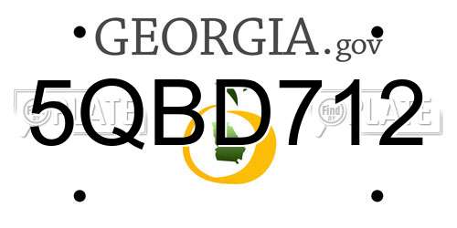 5QBD712 Georgia License Plate