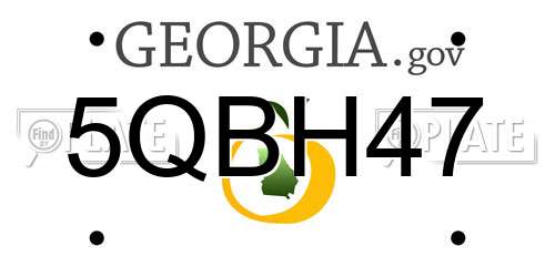 5QBH47 Georgia License Plate