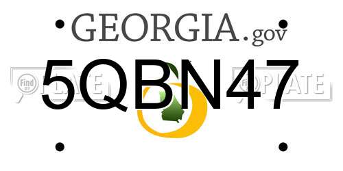 5QBN47 Georgia License Plate