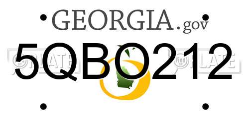 5QBO212 Georgia License Plate