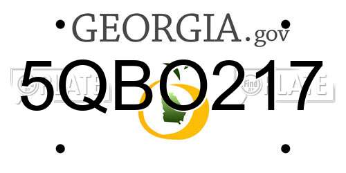 5QBO217 Georgia License Plate