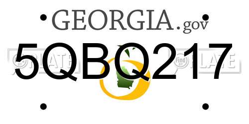 5QBQ217 Georgia License Plate