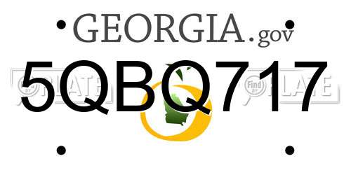 5QBQ717 Georgia License Plate