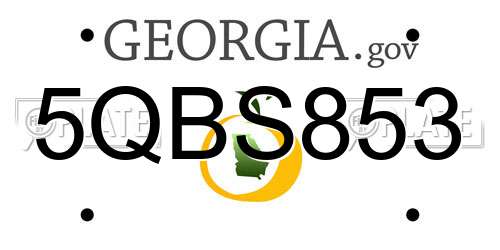 5QBS853 Georgia License Plate