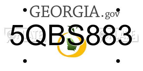 5QBS883 Georgia License Plate