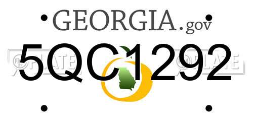 5QC1292 Georgia License Plate