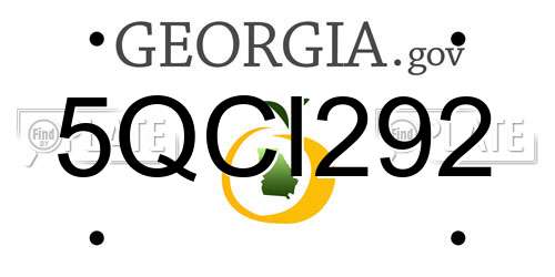 5QCI292 Georgia License Plate