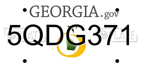 5QDG371 Georgia License Plate