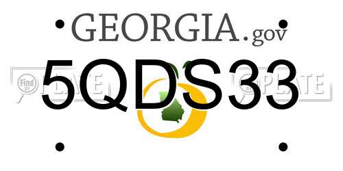 5QDS33 Georgia License Plate