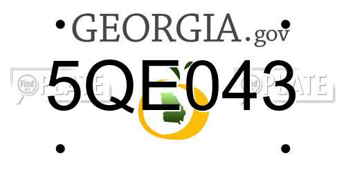 5QE043 Georgia License Plate