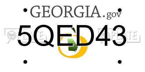 5QED43 Georgia License Plate