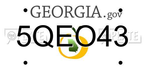 5QEO43 Georgia License Plate