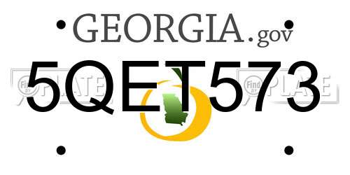 5QET573 Georgia License Plate