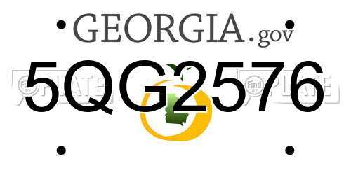 5QG2576 Georgia License Plate