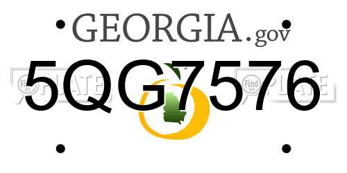 5QG7576 Georgia License Plate