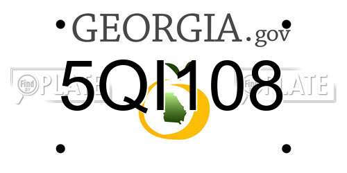 5QI108 Georgia License Plate