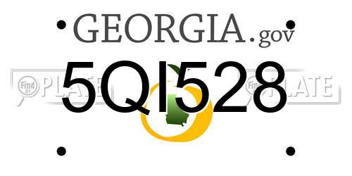 5QI528 Georgia License Plate