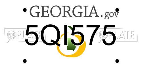 5QI575 Georgia License Plate