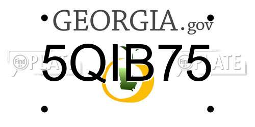 5QIB75 Georgia License Plate