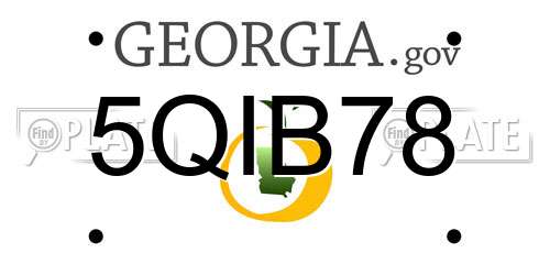 5QIB78 Georgia License Plate
