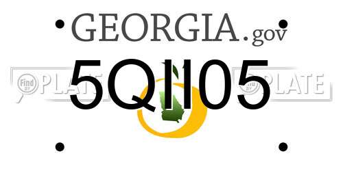 5QII05 Georgia License Plate