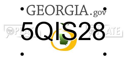 5QIS28 Georgia License Plate