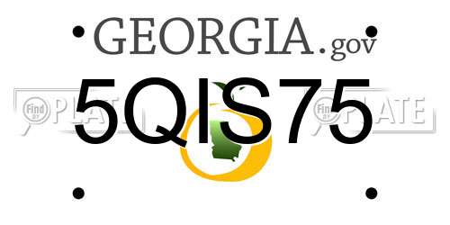 5QIS75 Georgia License Plate