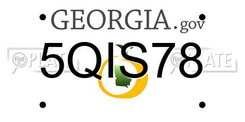 5QIS78 Georgia License Plate