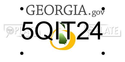5QIT24 Georgia License Plate