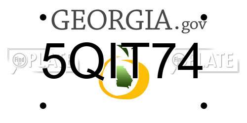 5QIT74 Georgia License Plate