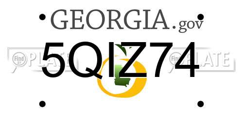 5QIZ74 Georgia License Plate