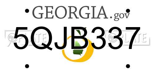 5QJB337 Georgia License Plate