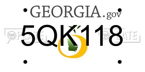 5QK118 Georgia License Plate