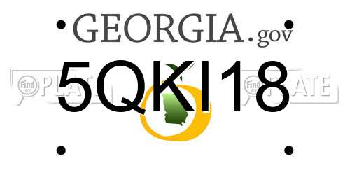 5QKI18 Georgia License Plate