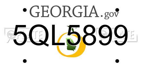 5QL5899 Georgia License Plate