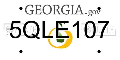 5QLE107 Georgia License Plate