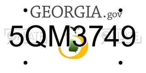 5QM3749 Georgia License Plate