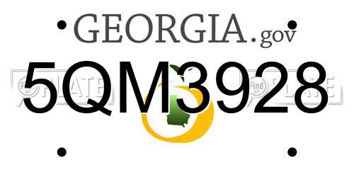 5QM3928 Georgia License Plate