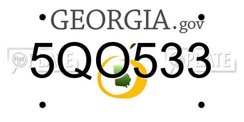 5QO533 Georgia License Plate