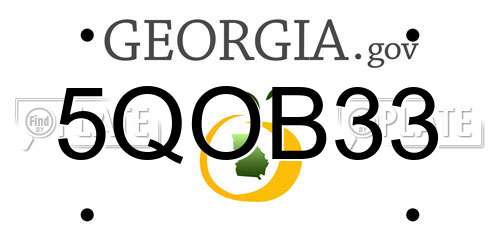 5QOB33 Georgia License Plate