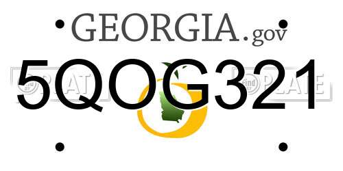5QOG321 Georgia License Plate
