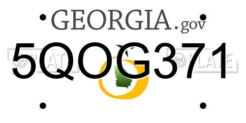 5QOG371 Georgia License Plate