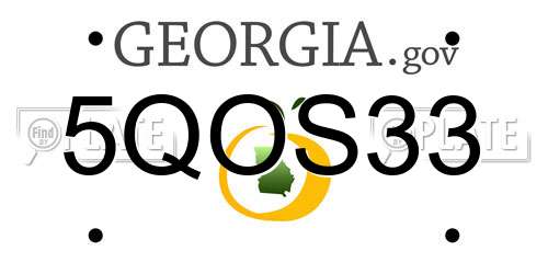 5QOS33 Georgia License Plate