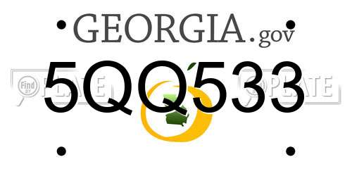 5QQ533 Georgia License Plate