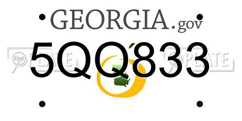 5QQ833 Georgia License Plate